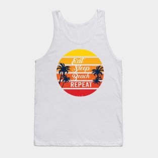 Eat sleep beach repeat Tank Top